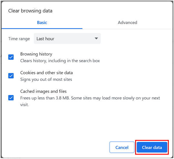 Chrome Clear Data