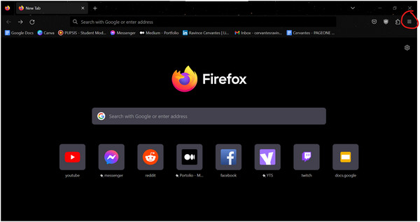 Firefox-valikko