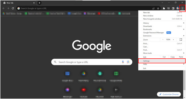 Configurações do Chrome