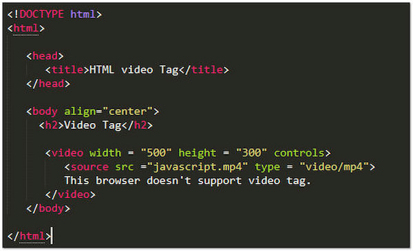 Html tag for video hotsell