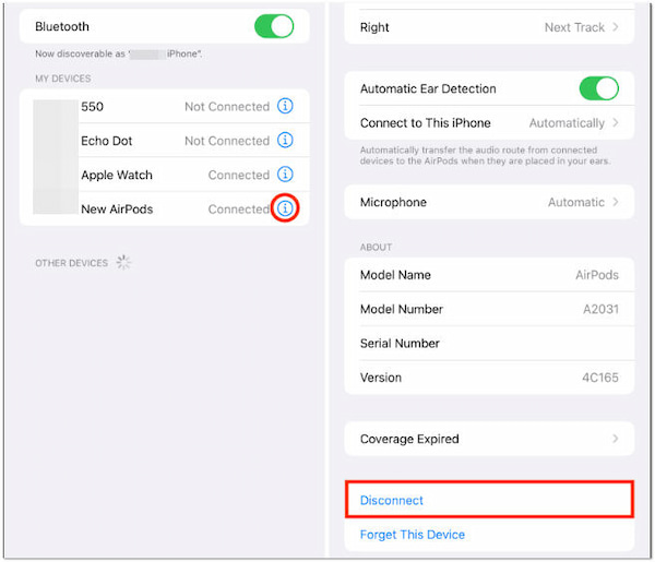 Disabilita connessioni Bluetooth