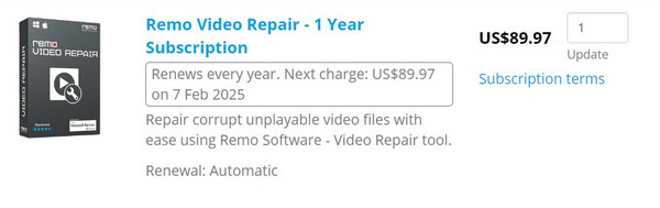 Remo Video Repair Salvar preços