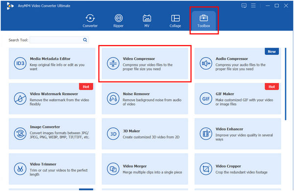 Anymp4 Video Converter Ultimate Video Compressor Ultimate forhåndsvisning eller komprimering