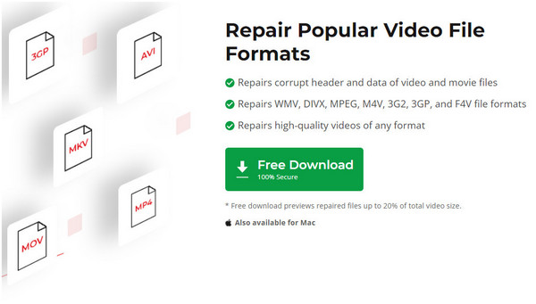 Stellar Video Repair Formats