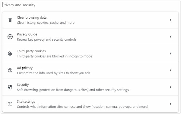 Cancella la cache e i cookie del browser Web