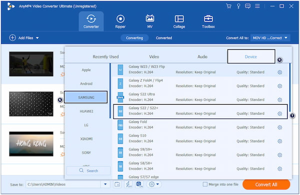 Como alternativa, selecione o modelo do seu dispositivo