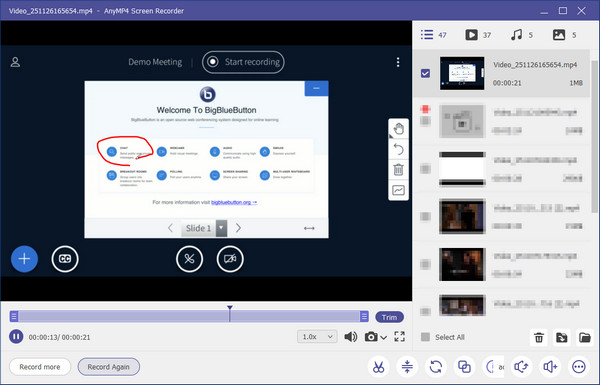 Anymp4 Screen Recorder Save Recording