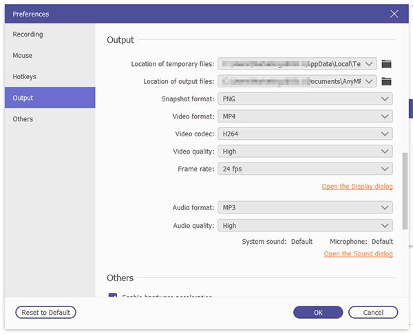 Output Setting