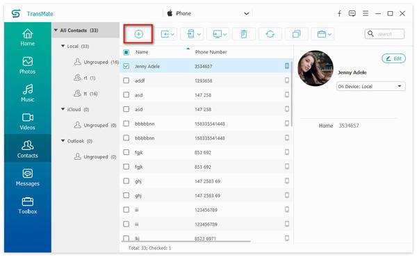 Create new contacts