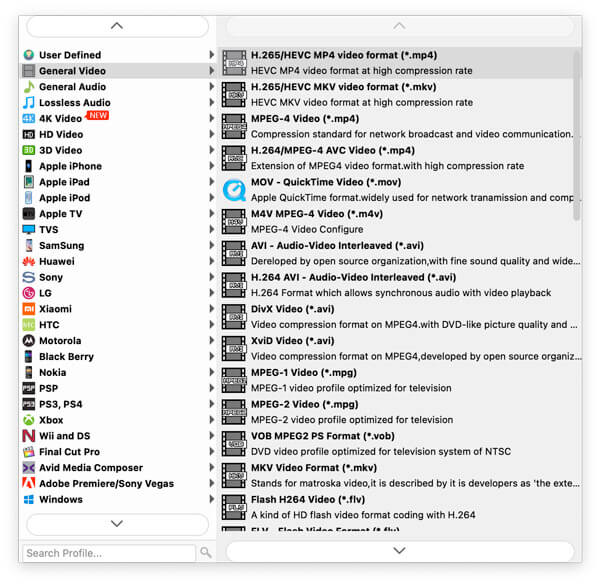 Output Format Window