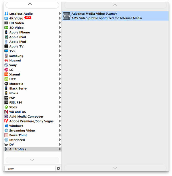 Imposta il formato di output