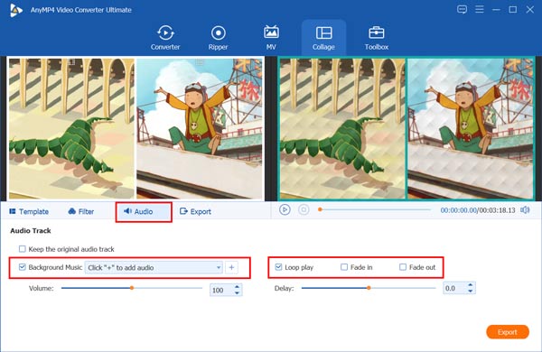 Add Background Music to Double Screen Video