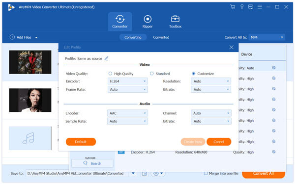 Choose Output Settings