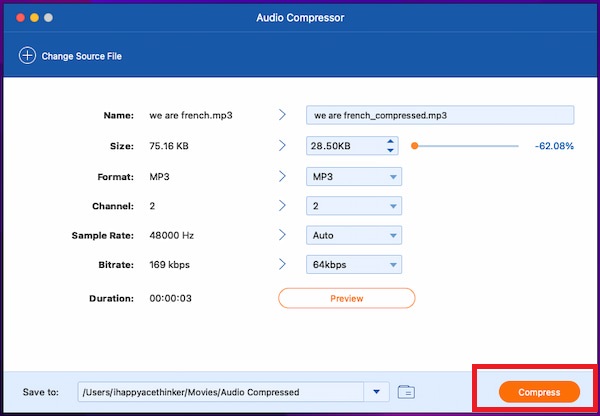 Compress Audio for WhatsApp AnyMP4 Offline Compress