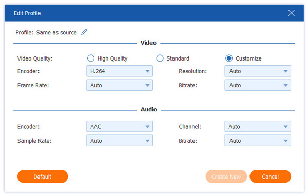 Edit Output Profile