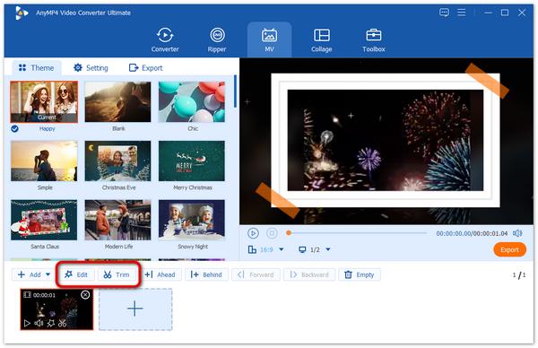 Edit Video Clips In MV