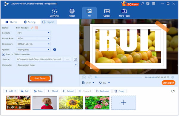Export Video Project