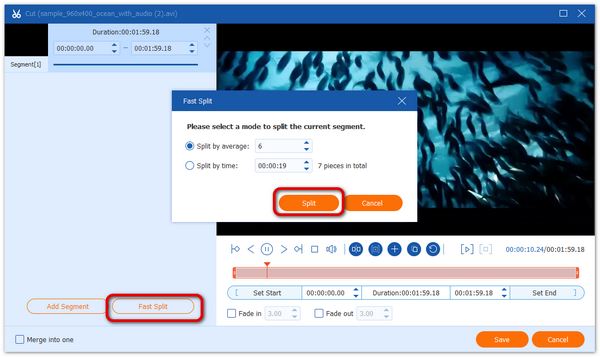 Dividi velocemente un file video