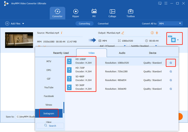 Resize a Video for Instagram with video-converter-ultimate