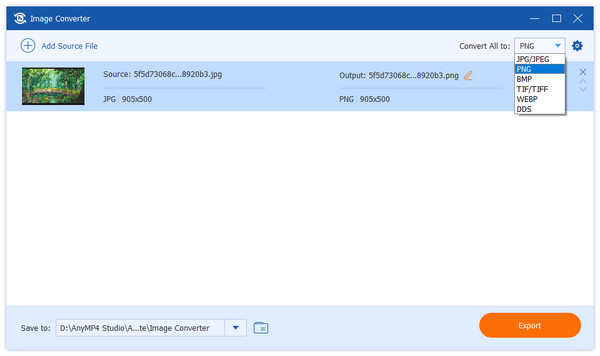 Select Image Format