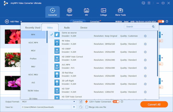 Anymp4 Video Converter Ultimate Conversion Feature