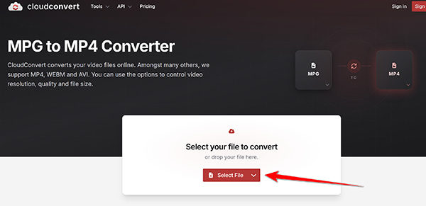 Upload DVR File to CloudConvert