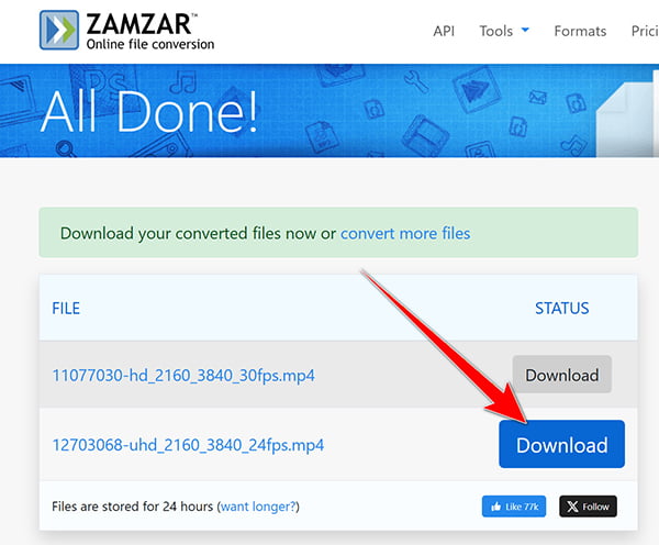 Download Converted Mp4 From Zamzar