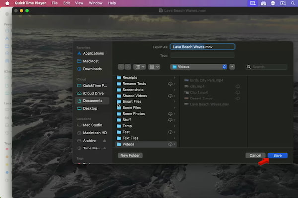 Export Video As Mov In Quicktime