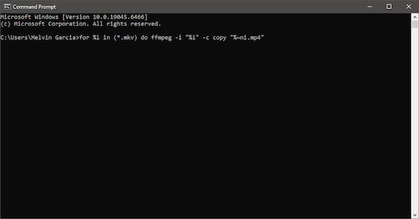 Batch Convert MKV In FFmpeg