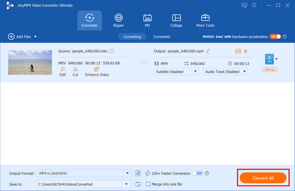 Enable Hardware Acceleration Convert Anymp4