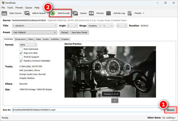 Choose Output Location Convert Mov To Mp4
