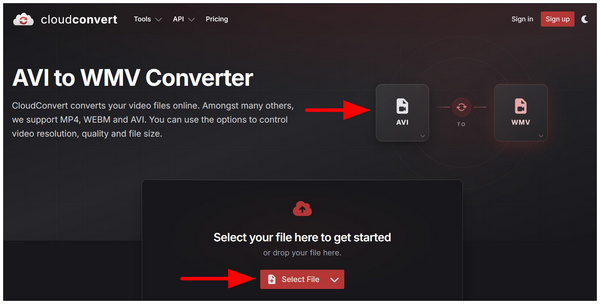 Cloudconvert Select File