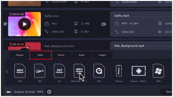 Movavi Video Converter Video Tab
