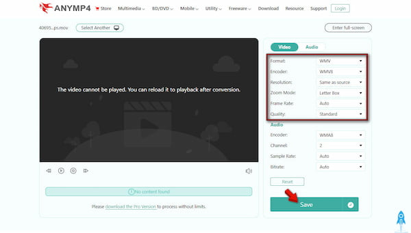 Initiate The Conversion In Anymp4 Online