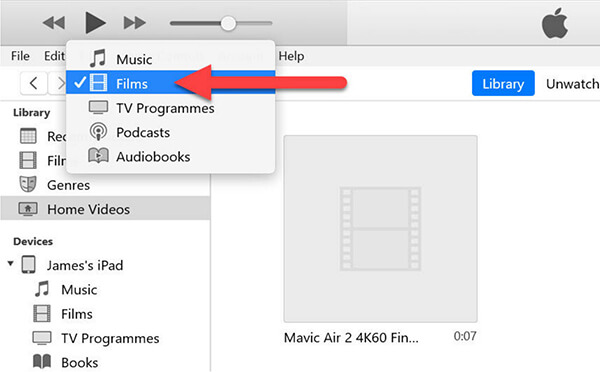 Hitta filmer i iTunes