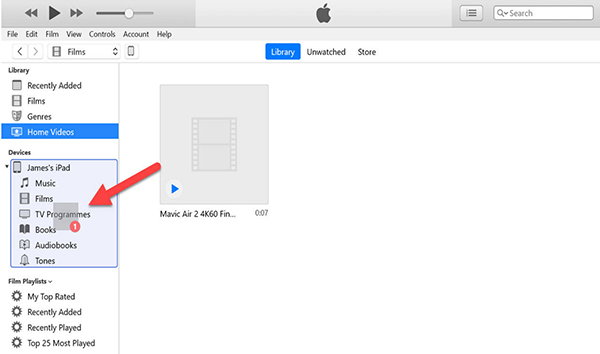 Synkronisera videor till iPad i iTunes