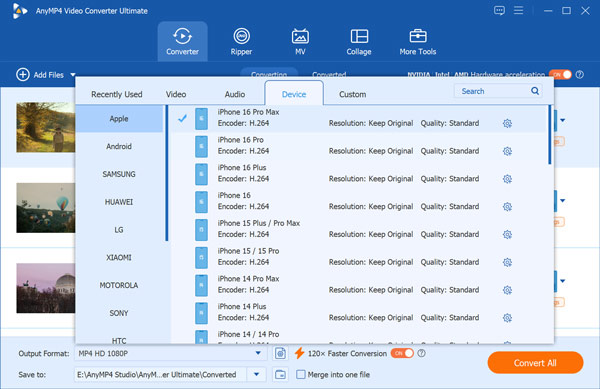 Select Iphone Output Format