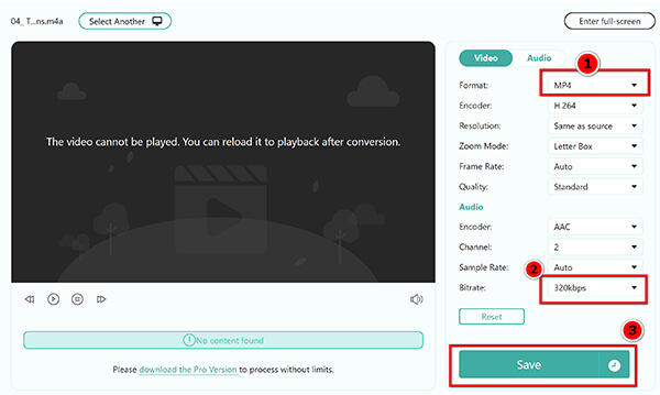 Convert M4A To MP4 Online In Anymp4