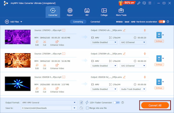 Convert MP4 To AMV In AnyMP4