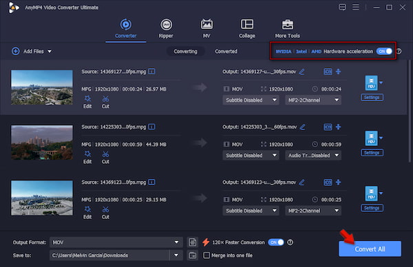 Convert To Mov In Anymp4 Video Converter Ultimate