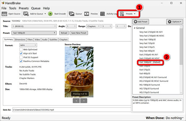 Handbrake Preset For Mp4