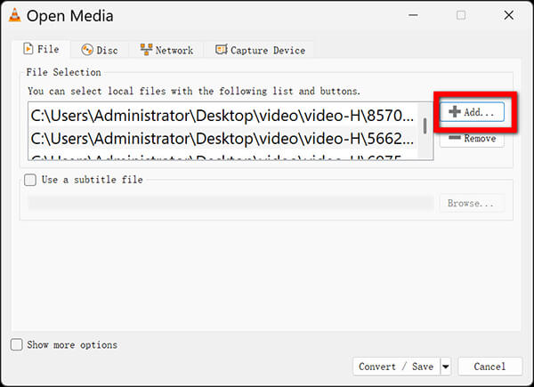 Vlc Add Files