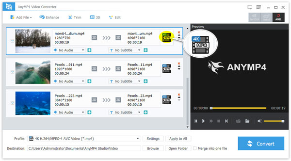 Select Output Profile Right