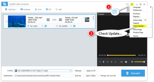 Uppdatera Video Converter manuellt