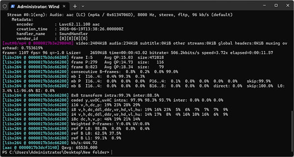 Convert Wav To Mp4 In Ffmpeg
