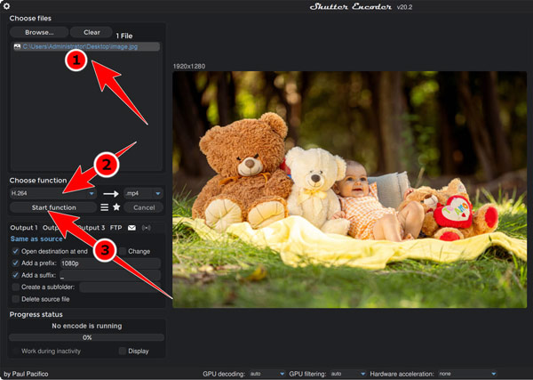 Make A Still Mp4 Video With Image Shutter Encoder