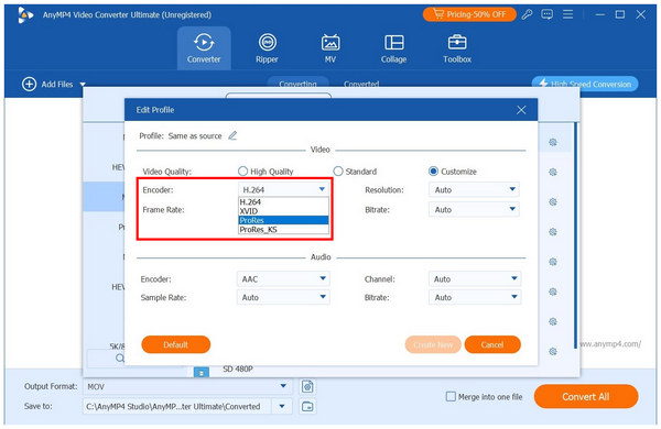AnyMP4 Video Converter Ultimate ProRes
