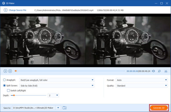 3D SBS Video Converter Generate 3D