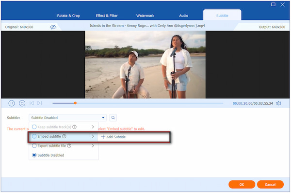 Add Existing Subtitle