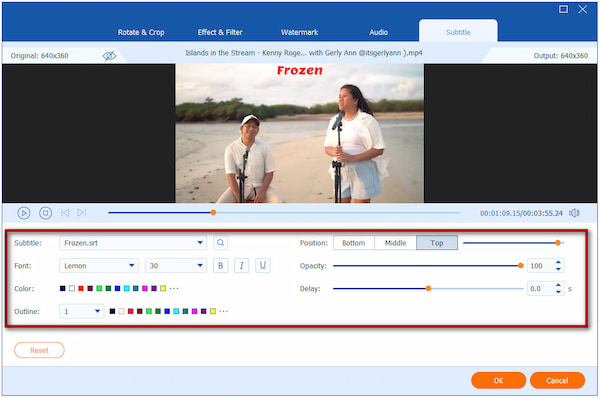 Customize Embeded Subtitle